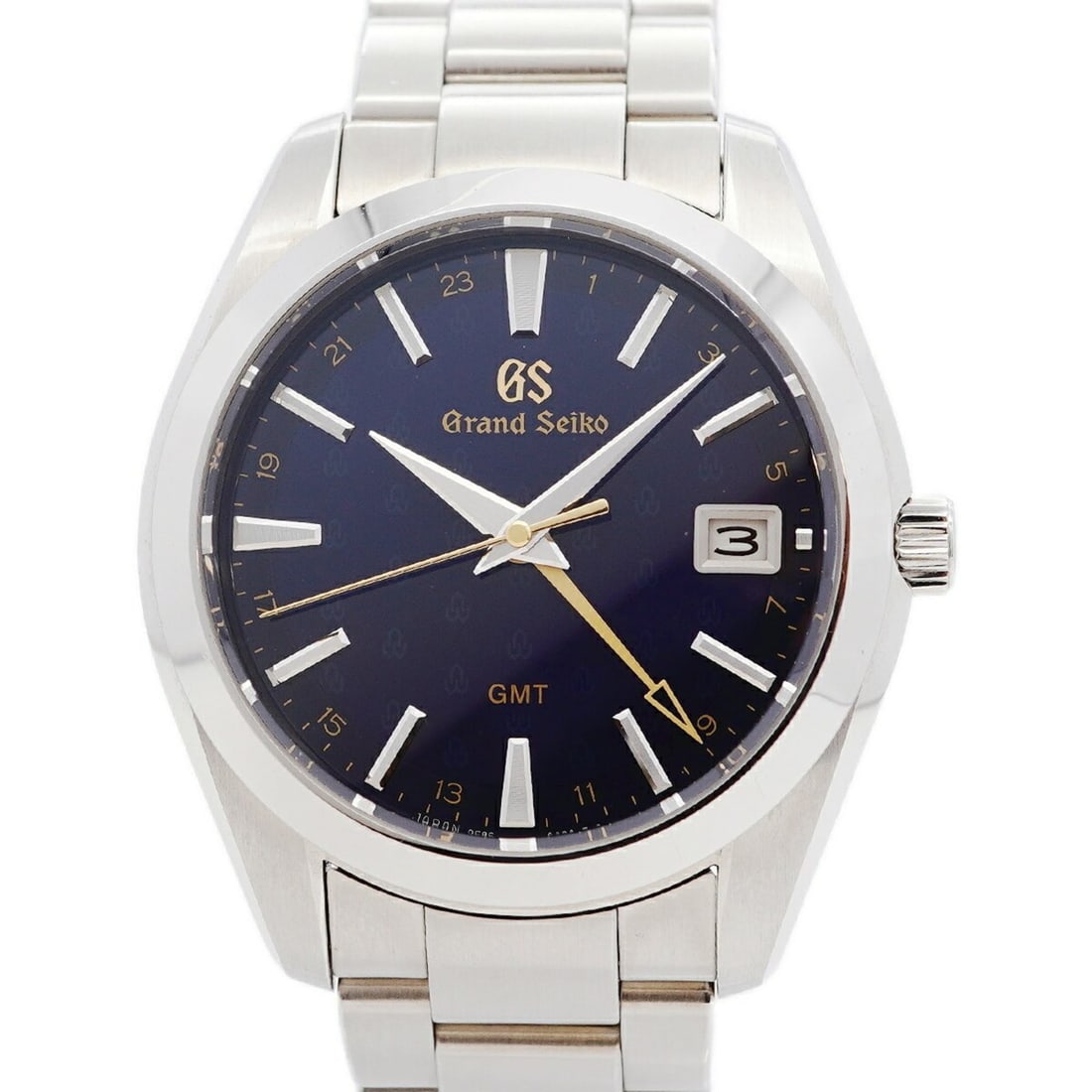 Seiko Grand GMT 50th Anniversary SBGN009 9F86-0AD0 Navy Dial Men's Watch: --- Catalog ---Category: SizeWrist Size: 15.5cm / 6.1''Case Diameter: 40mm / 1.57''Category: DesignType: WristwatchGender: MenColor (Dial): NavyMaterial (Band): Stainless steelCategory: GeneralMPN: SB