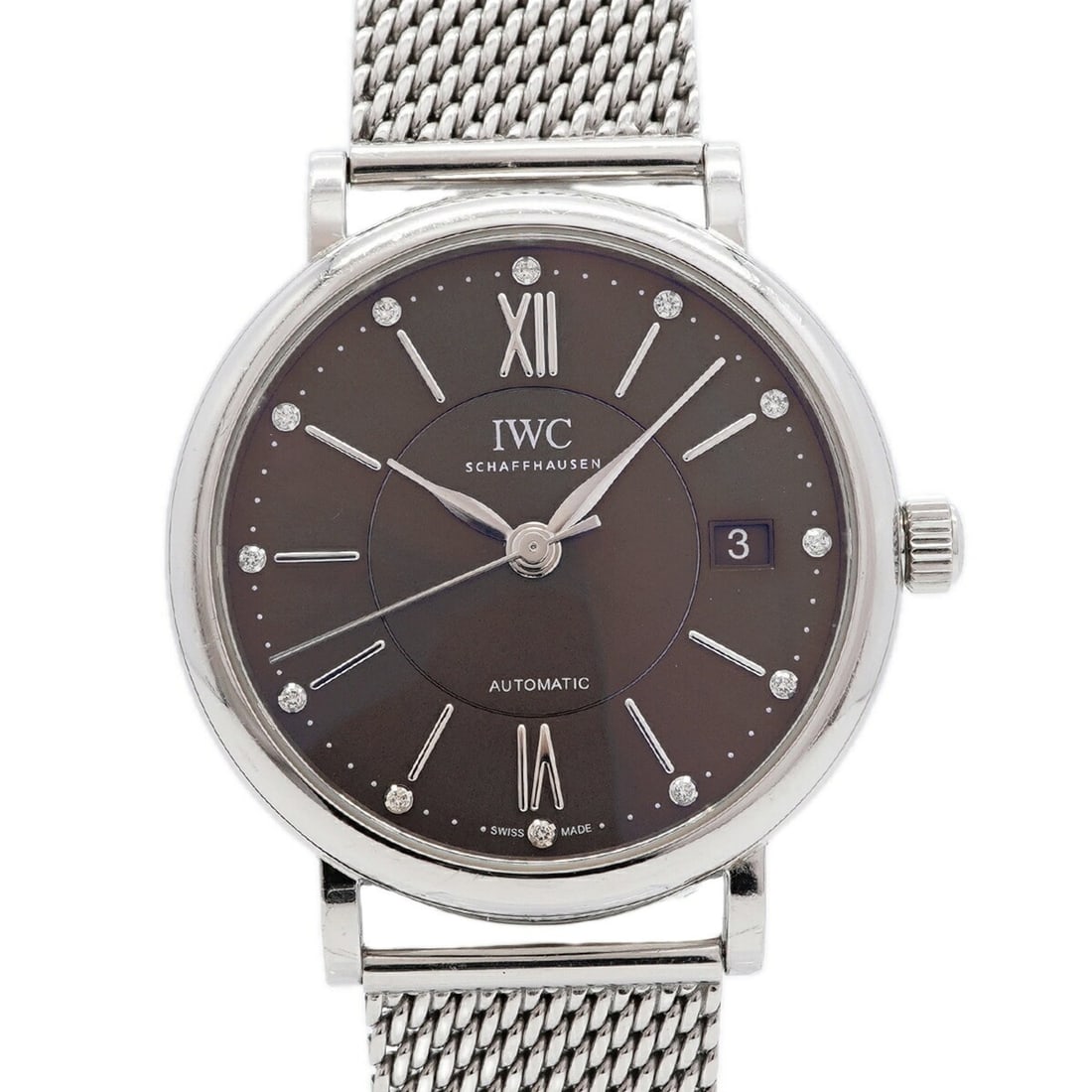 IWC Schaffhausen Portofino 37 IW458110 Gray Dial Watch (Boys' Size): --- Catalog ---Category: SizeWrist Size: 18.5cm / 7.28''Case Diameter: 36.7mm / 1.44''Category: DesignType: WristwatchGender: BoysColor (Dial): GrayMaterial (Band): Stainless steelCategory: GeneralMPN