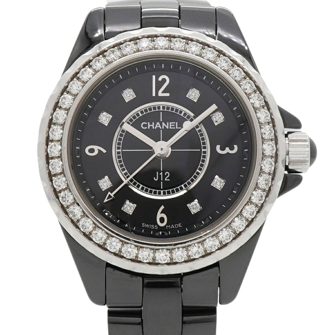 Chanel J12 Diamond H2571 Black Dial Men's Watch: --- Catalog ---Category: SizeWrist Size: 14.5cm / 5.7''Case Diameter: 28.5mm / 1.12''Category: DesignType: WristwatchGender: MenColor (Dial): BlackMaterial (Band): CeramicCategory: GeneralMPN: ?2571Br