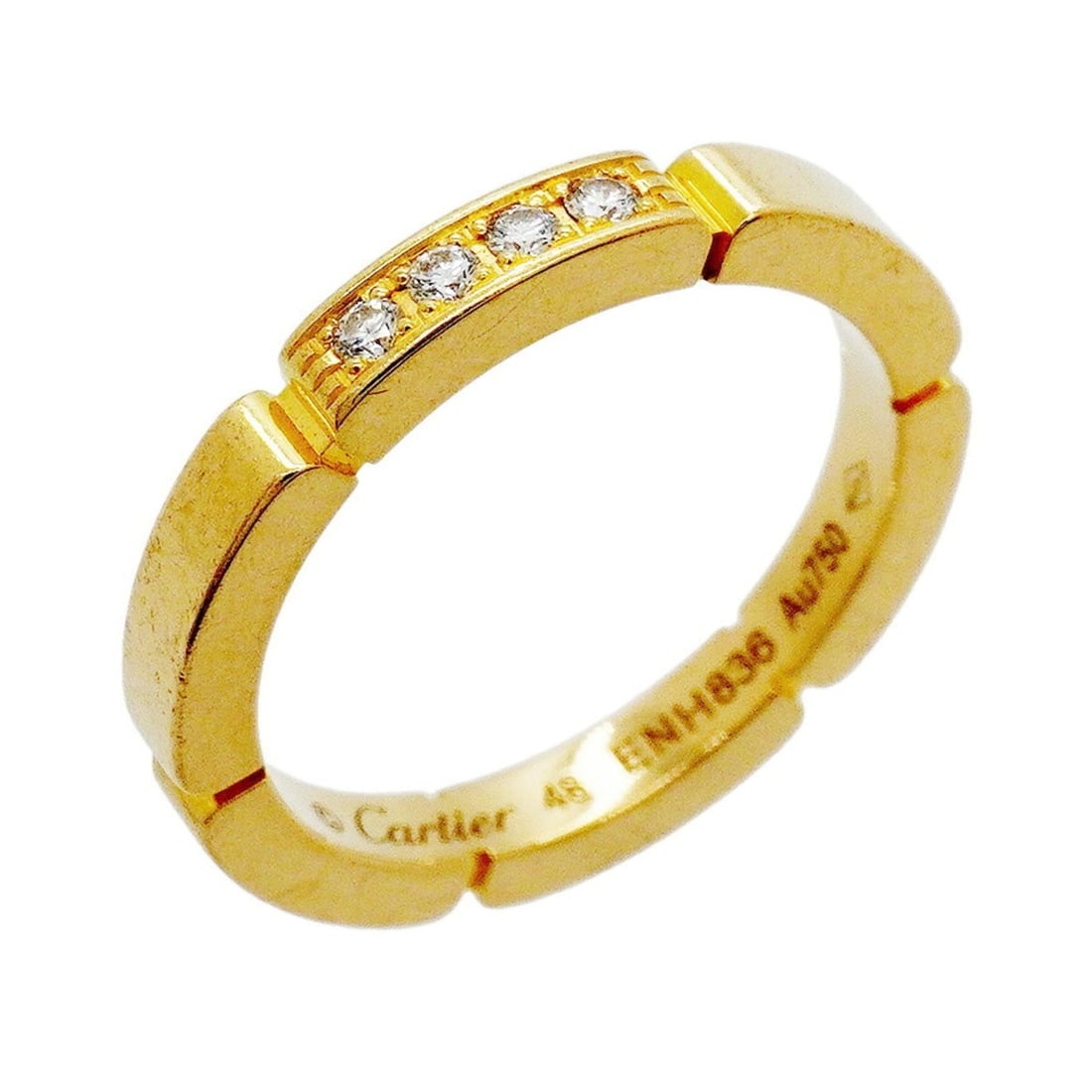 Cartier Maillon Panthère Ring, 18K Yellow Gold with Diamonds, Size 48, Ladies', P3394088: --- Catalog ---Category: SizeUS Size: 4.5Brand Size: 48Category: DesignType: Band ringStone: DiamondGender: WomenMaterial: Yellow gold (18K)Category: GeneralBrand: Cartier--- Item List ---Section: Con