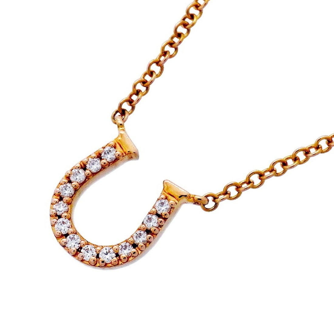 Tiffany & Co. Metro Horseshoe Necklace, 18K Pink Gold, Diamond, Ladies' P3362002: --- Catalog ---Category: SizePendant Size: 7.9mm x 6.7mm / 0.31'' x 0.26''Neck Circumference: 41.5 cm / 16.33''Category: DesignStone: DiamondGender: WomenMaterial: Pink gold (18K)Necklace Type: Neckla