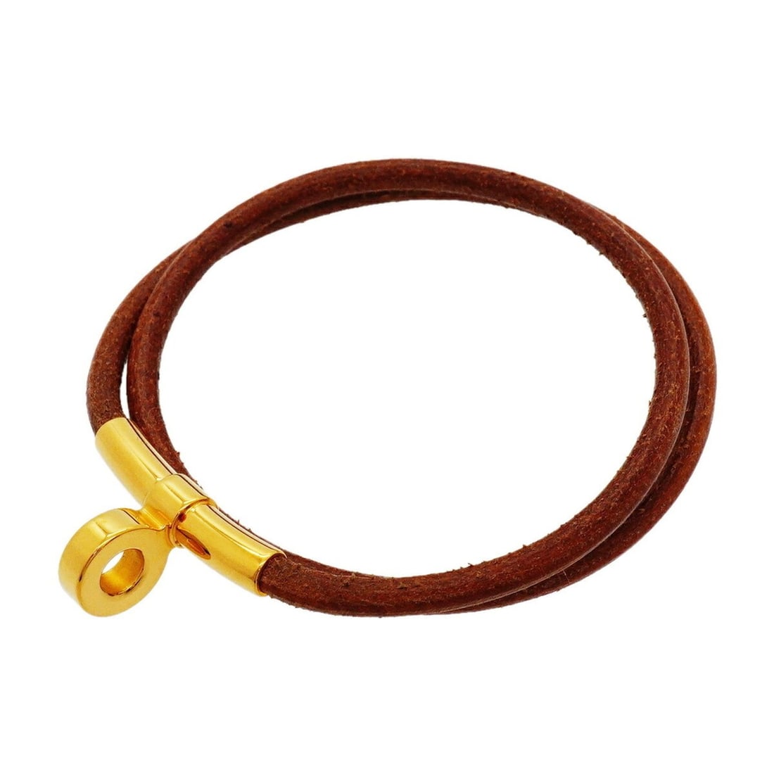 Hermes Tournis Bracelet, GP Plated Leather, Gold Brown, Women's, P3343220: --- Catalog ---Category: SizeLength: 17.5cm / 6.88''Category: DesignType: Charm braceletColor: Brown, GoldGender: WomenMaterial: Gold plating, LeatherCategory: GeneralBrand: Hermes--- Item List ---Sec