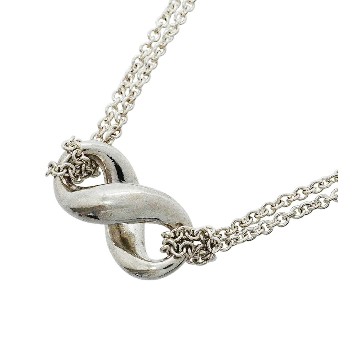 Tiffany & Co. Infinity Double Chain Necklace, Sterling Silver 925, Women's