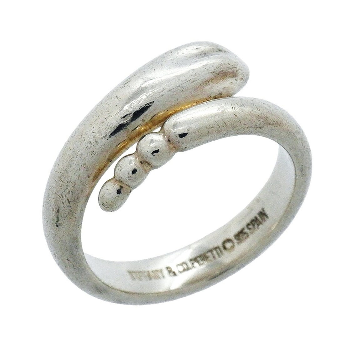 Tiffany & Co. Snake Ring, Sterling Silver 925, Size 8.5, Women's: --- Catalog ---Category: SizeJP Size: 8.5US Size: 4.5Category: DesignType: Band ringGender: WomenMaterial: Silver 925Category: GeneralBrand: Tiffany--- Item List ---Section: ConditionRanking: Rank AB 