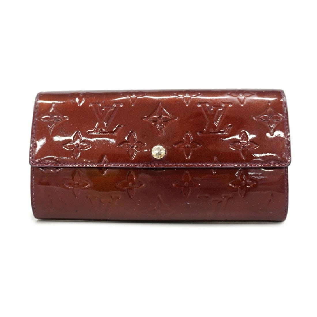 Louis Vuitton Vernis Portefeuille Sarah Long Wallet M91521 Rouge Fauviste (Women's)