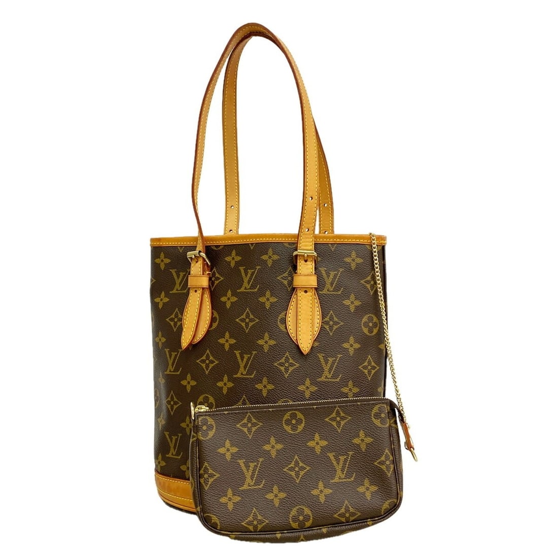 Louis Vuitton Monogram Bucket PM Tote Bag M42238 Brown (Women's): --- Catalog ---Category: SizeSize (HxWxD): 26.5cm x 23cm x 15.5cm / 10.43'' x 9.05'' x 6.1''Category: DesignType: Tote bagColor: BrownGender: WomenCategory: GeneralMPN: M42238Brand: Louis Vuitton--- I