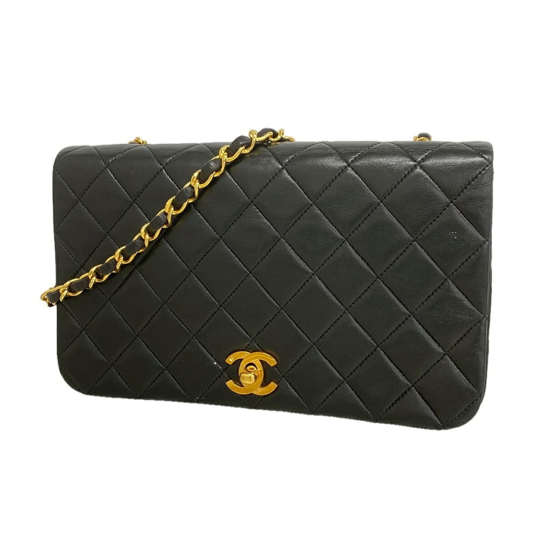 Chanel Matelassé Chain Shoulder Bag, Lambskin, Black, Women's: --- Catalog ---Category: SizeSize (HxWxD): 14cm x 23.5cm x 6cm / 5.51'' x 9.25'' x 2.36''Category: DesignType: Shoulder bagColor: BlackGender: WomenMaterial: Leather Hardware Color: GoldLeather/Fur Ty