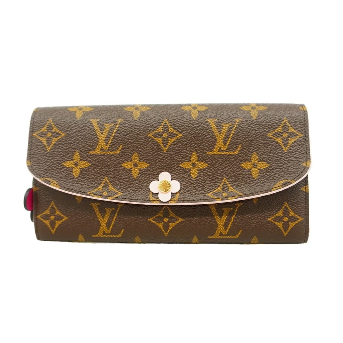 Louis Vuitton Monogram Portefeuille Emilie Flower Motif Long Wallet M64202 Brown Rose Ballerine