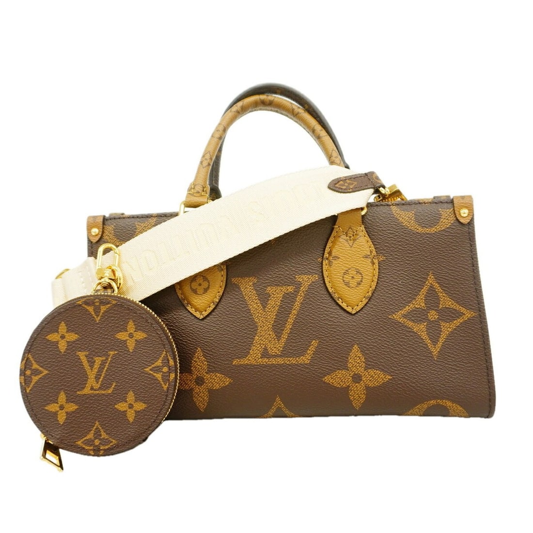 Louis Vuitton Monogram Giant Reverse OnTheGo EW Handbag M46653 Brown 2-way bag for women: --- Catalog ---Category: SizeSize (HxWxD): 14cm x 26.5cm x 10cm / 5.51'' x 10.43'' x 3.93''Category: DesignType: HandbagColor: BrownGender: WomenCategory: GeneralMPN: M46653Brand: Louis Vuitton--- Ite