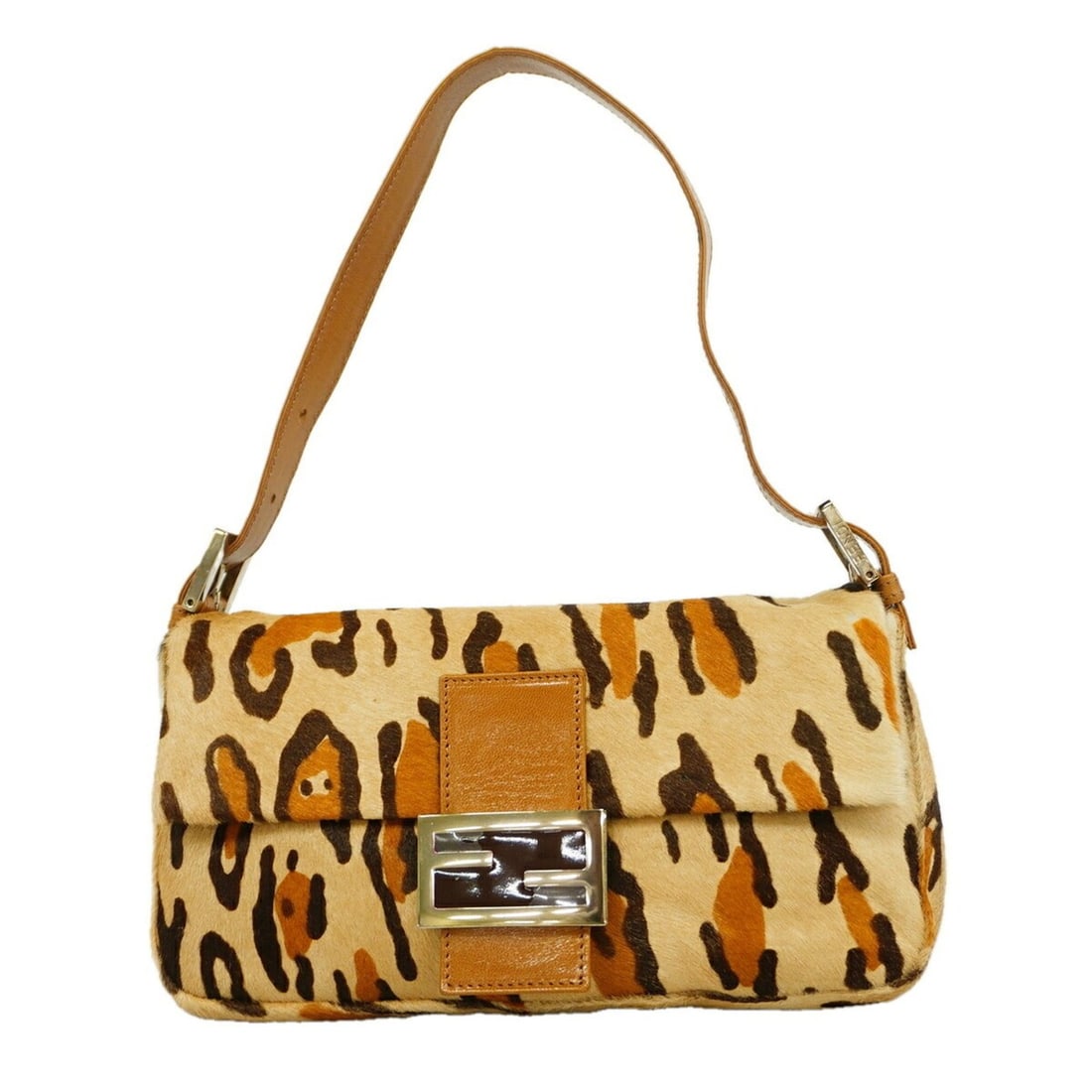 Fendi Mamma Bucket handbag, calfskin, beige/brown, women's.