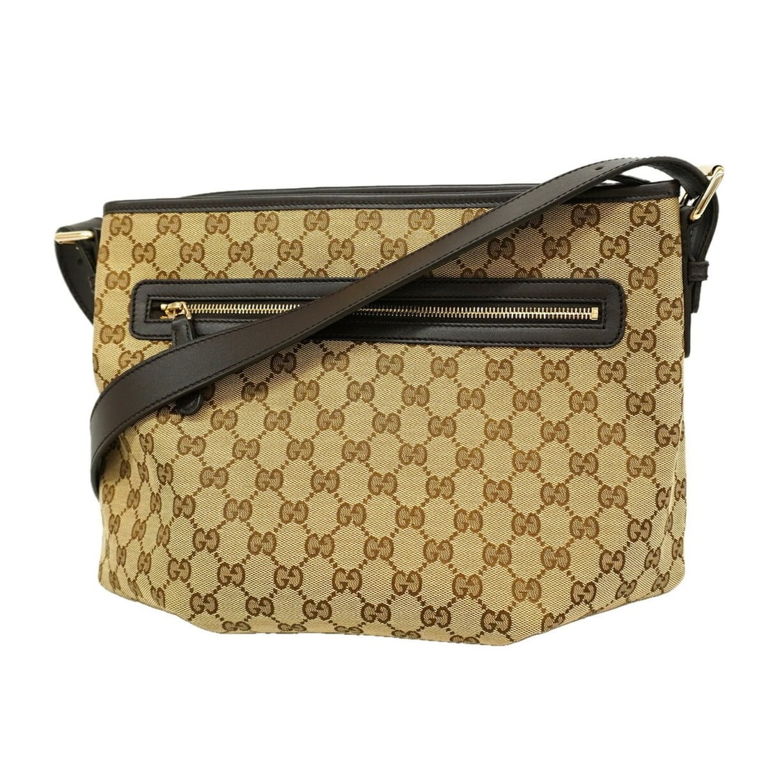 Gucci GG Canvas Shoulder Bag 388930, Brown Champagne, Women's