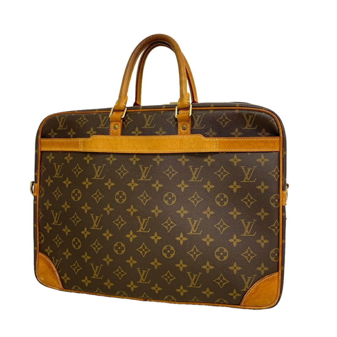 Louis Vuitton Monogram PDV Portedocument Voyage GM Bag M40223 Brown Men's
