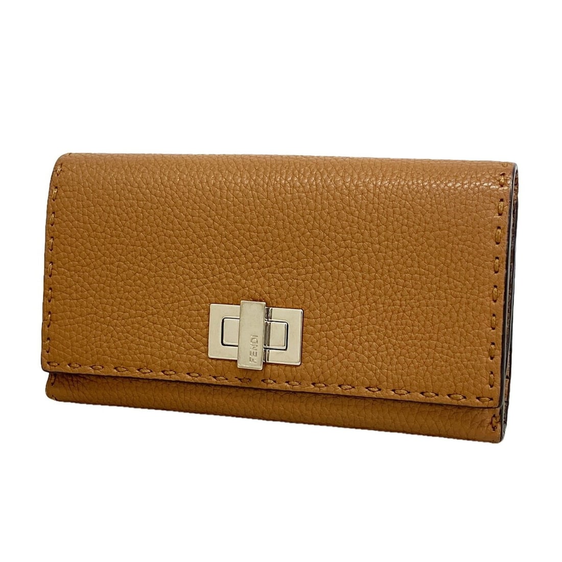 Fendi Selleria Leather Long Wallet, Brown, Women's: --- Catalog ---Category: SizeSize (HxWxD): 10.5cm x 18cm x 3cm / 4.13'' x 7.08'' x 1.18''Category: DesignType: Long wallet (bi-fold)Color: BrownGender: WomenMaterial: Leather Category: GeneralBrand: F