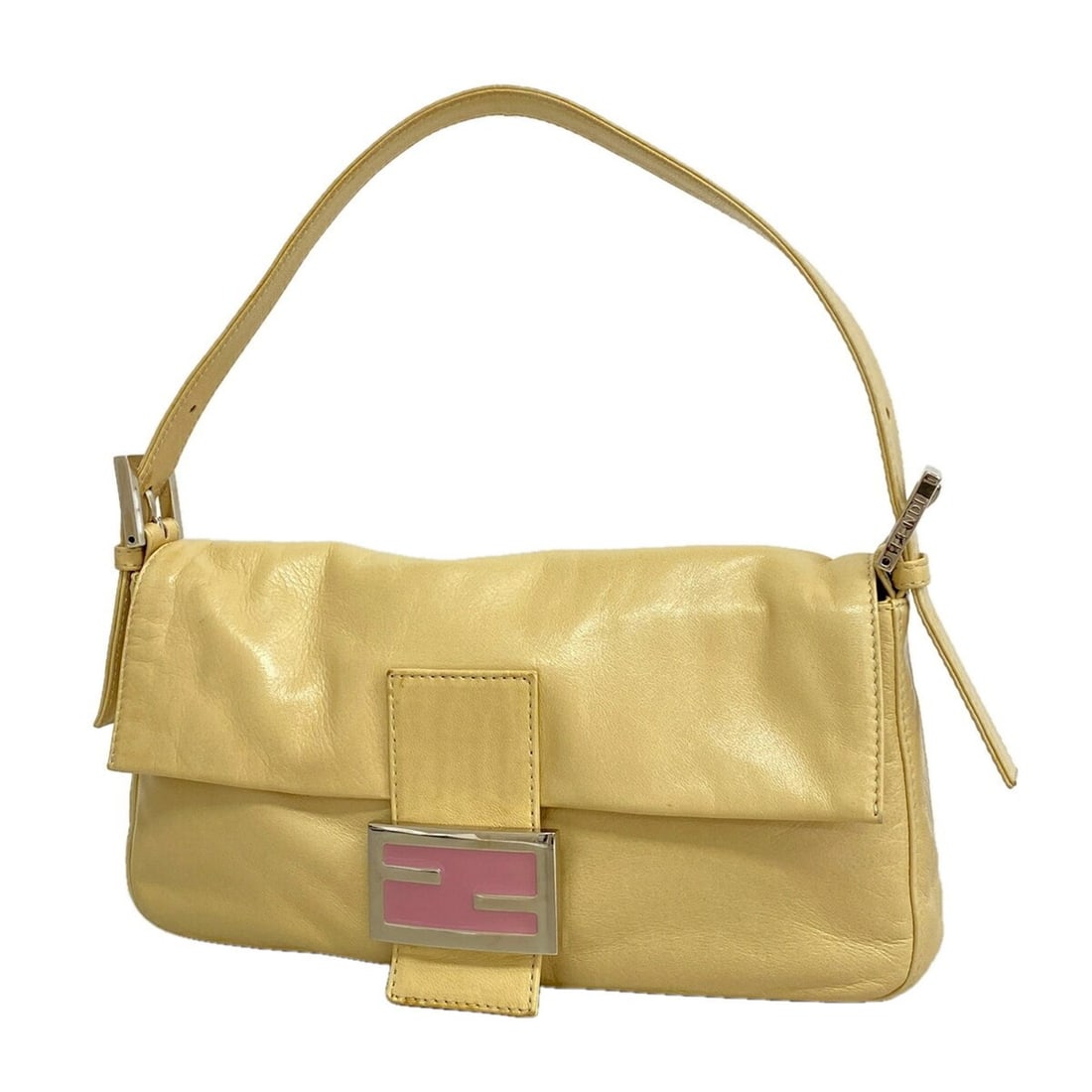 Fendi Mamma Bucket Leather Handbag, Beige, Women's (1 of 15)