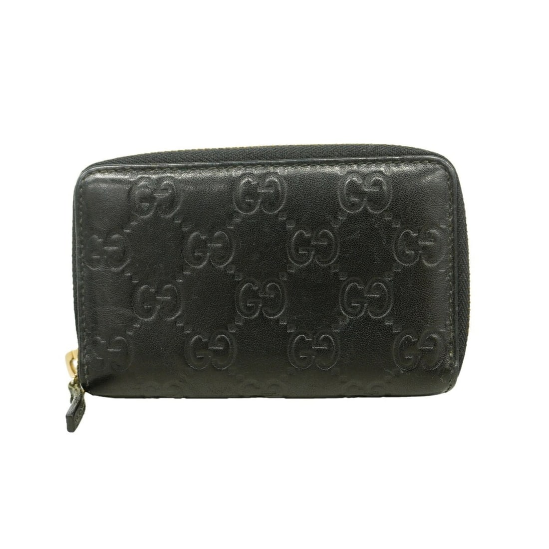 Gucci wallet/coin case, Guccissima 255452, leather, black/champagne, for men and women.: --- Catalog ---Category: SizeSize (HxWxD): 8cm x 12cm x 1.5cm / 3.14'' x 4.72'' x 0.59''Category: DesignType: Coin purse/coin caseColor: BlackGender: Men,WomenMaterial: Leather Category: GeneralMPN: 2