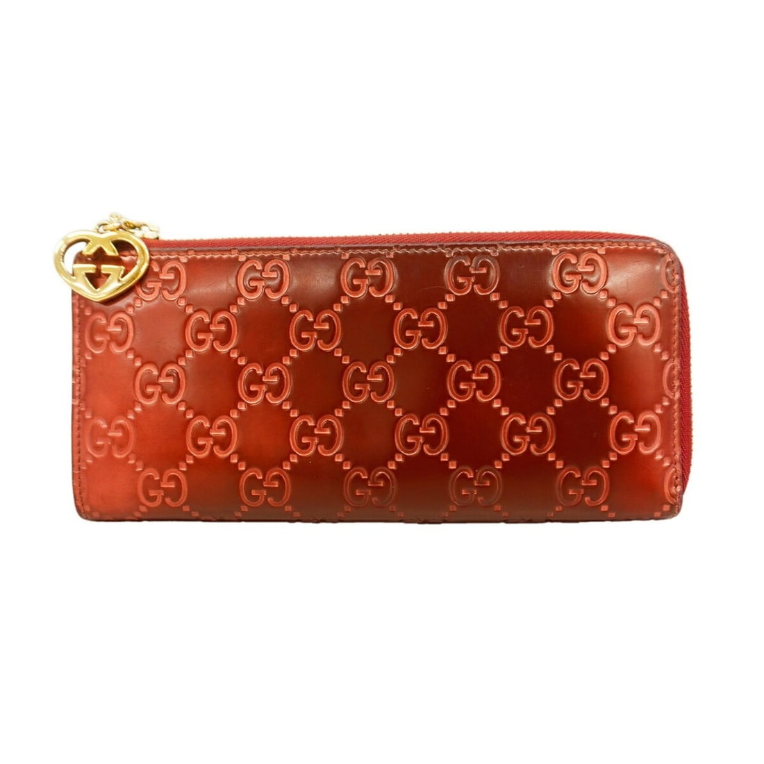 Gucci long wallet, Guccissima 295671, enamel red champagne, women's.: --- Catalog ---Category: SizeSize (HxWxD): 9cm x 19.5cm x 2cm / 3.54'' x 7.67'' x 0.78''Category: DesignType: Long wallet (bi-fold)Color: Red colorGender: WomenCategory: GeneralMPN: 295671Brand: Gucci