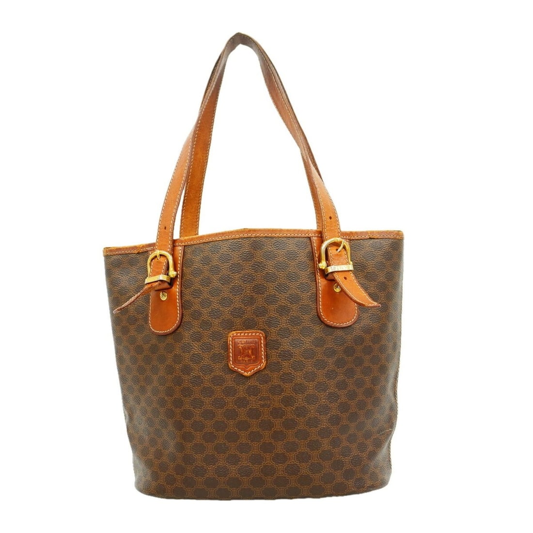 Celine Macadam Tote Bag, Brown, Women's: --- Catalog ---Category: SizeSize (HxWxD): 24cm x 24cm x 13cm / 9.44'' x 9.44'' x 5.11''Category: DesignType: Tote bagColor: BrownGender: WomenMaterial: PVC Hardware Color: GoldCategory: GeneralBrand: