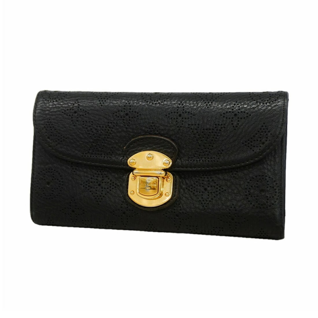 Louis Vuitton Mahina Portefeuille Amelia Tri-fold Long Wallet M95549 Noir (Women's)