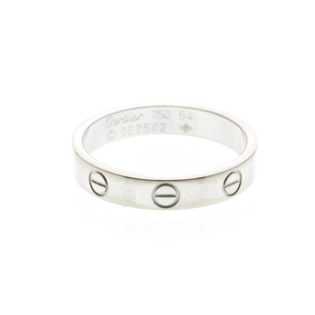 Cartier Mini Love Ring White Gold (18K) Fashion No Stone Band Ring Silver