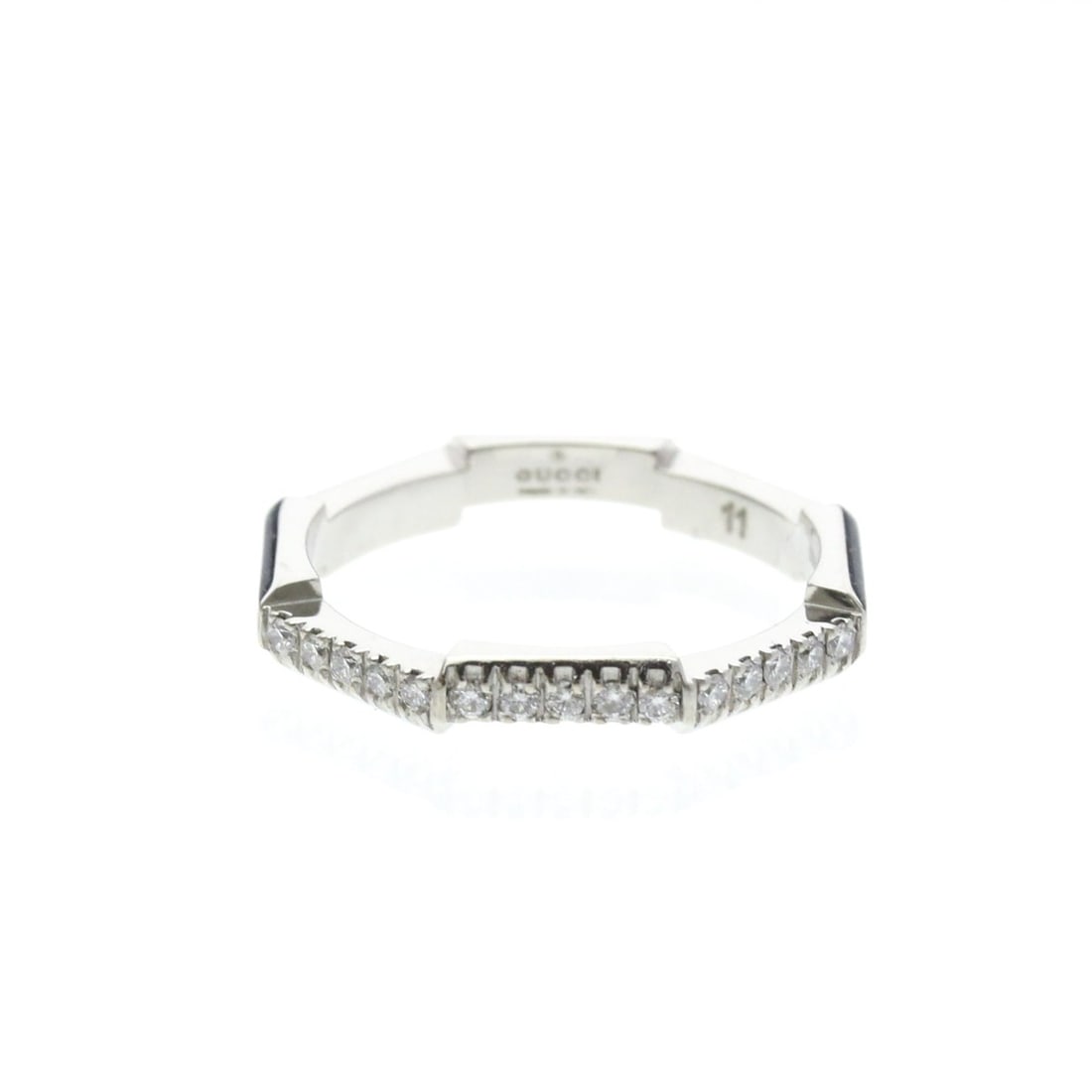 Gucci Link To Love Ring Diamond Platinum Fashion Diamond Band Ring Silver: --- Catalog ---Category: SizeWidth: 2.2mm / 0.09''Weight: 4g / 0.14oz.JP Size: 10US Size: 5 3/4Brand Size: 11Category: DesignType: Band ringColor: SilverMetal: PlatinumStone: DiamondStyle: FashionGend