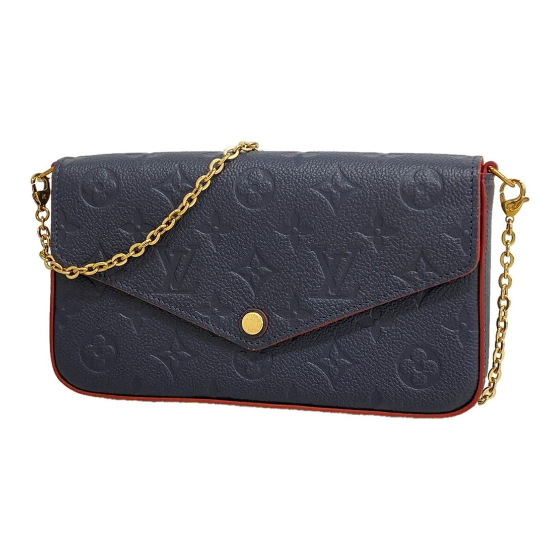 Louis Vuitton Monogram Empreinte Pochette Felicie M64099 Marine Rouge Women's Wallet/Shoulder Wallet