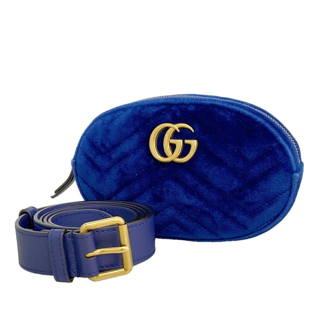 Gucci bag/waist bag 476434 suede blue women's