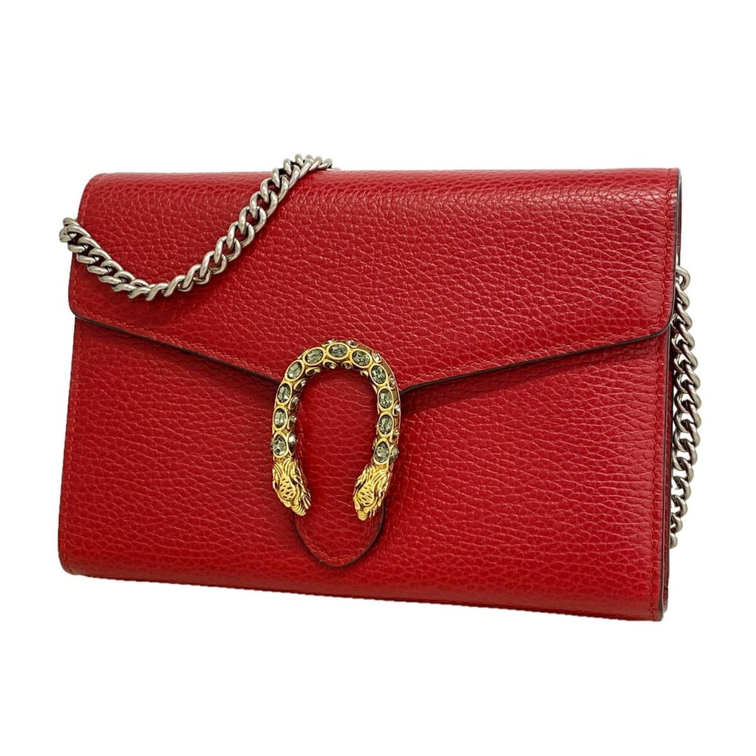 Gucci Dionysus Shoulder Bag 401231 Leather Red Gold Women's (1 of 10)