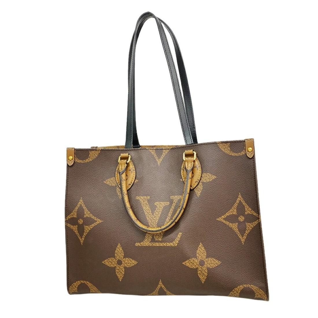 Louis Vuitton Monogram Giant Reverse OnTheGo MM Tote Bag M45321 Brown 2-way bag for women: --- Catalog ---Category: SizeSize (HxWxD): 26cm x 34.5cm x 15cm / 10.23'' x 13.58'' x 5.9''Category: DesignType: Tote bagColor: BrownGender: WomenCategory: GeneralMPN: M45321Brand: Louis Vuitton--- It