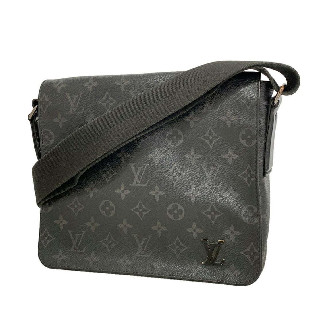 Louis Vuitton Monogram Eclipse District PM Shoulder Bag M44000 Black Men's