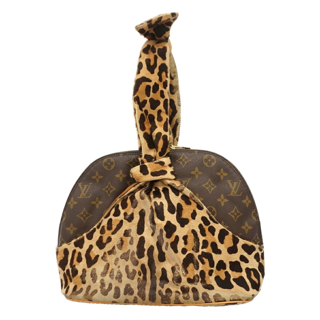 Louis Vuitton Alma Monogram Leopard Handbag, Azzedine Alaïa, M99032, Brown, Women's