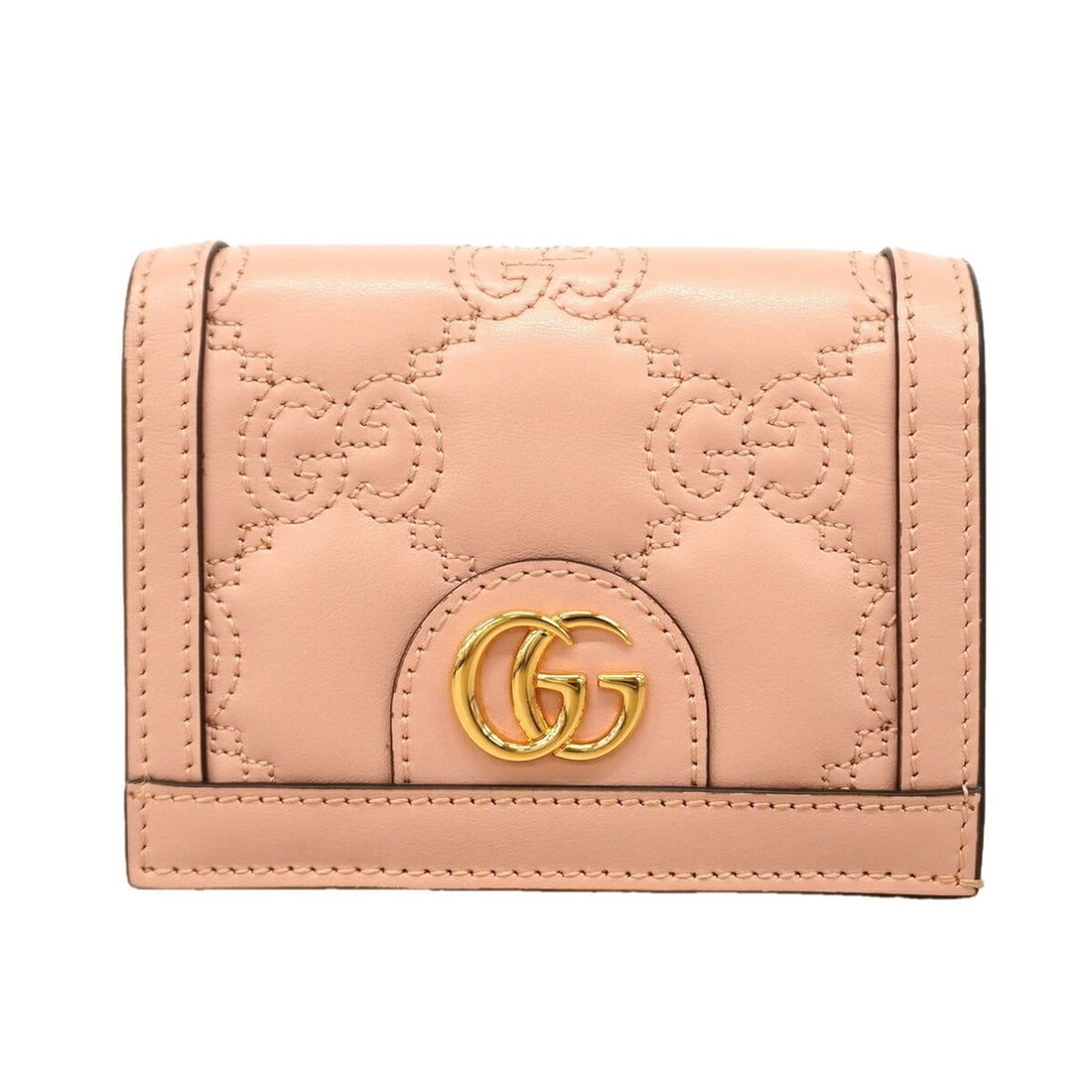 Gucci GG Matelassé Wallet 723786 Leather Pink Women's: --- Catalog ---Category: SizeSize (HxWxD): 8.5cm x 11cm x 3cm / 3.34'' x 4.33'' x 1.18''Category: DesignType: Wallet (bi-fold)Color: PinkGender: WomenMaterial: Leather Category: GeneralMPN: 723786Bran