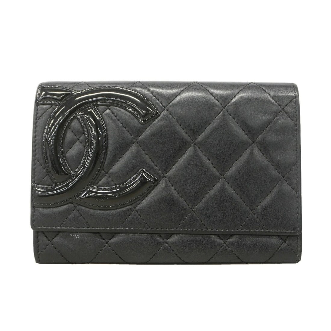 Chanel Cambon Lambskin Wallet, Black, Women's: --- Catalog ---Category: SizeSize (HxWxD): 10.5cm x 15cm x 2cm / 4.13'' x 5.9'' x 0.78''Category: DesignType: Wallet (bi-fold)Color: BlackGender: WomenMaterial: Leather Leather/Fur Type: LambskinCateg