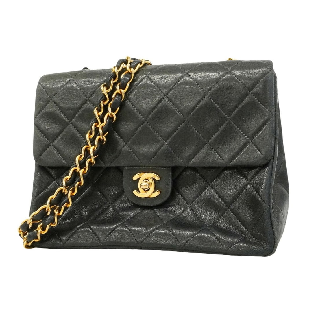 Chanel Mini Matelassé Chain Shoulder Bag, Lambskin, Black, Women's: --- Catalog ---Category: SizeSize (HxWxD): 16.5cm x 20cm x 6cm / 6.49'' x 7.87'' x 2.36''Category: DesignType: Shoulder bagColor: BlackGender: WomenMaterial: Leather Hardware Color: GoldLeather/Fur Ty