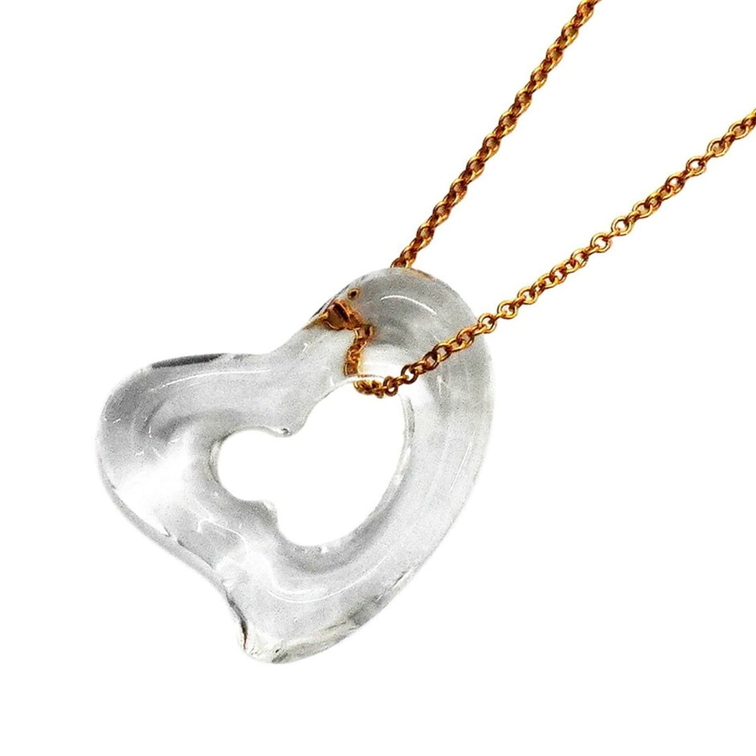 Tiffany & Co. Heart Necklace, 18K Yellow Gold, Crystal, Ladies': --- Catalog ---Category: SizePendant Size: 18.9mm x 22.8mm / 0.74'' x 0.89''Neck Circumference: 43.5 cm / 17.12''Category: DesignStone: CrystalGender: WomenMaterial: Yellow gold (18K)Necklace Type: Ne