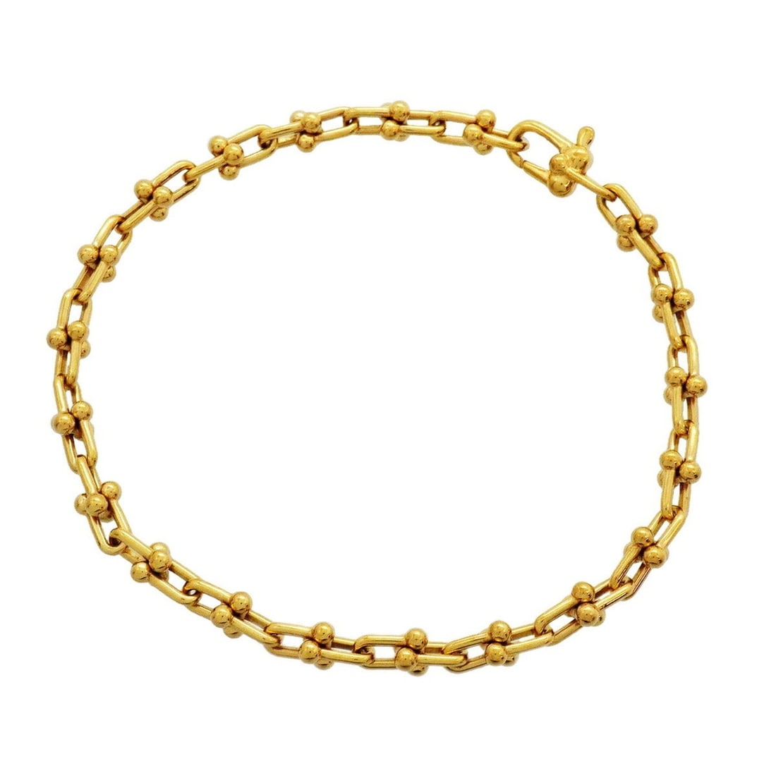 Tiffany & Co. Hardware Microlink Bracelet, 18K Yellow Gold, Ladies': --- Catalog ---Category: SizeLength: 15.5cm / 6.1''Category: DesignType: Charm braceletGender: WomenMaterial: Yellow gold (18K)Category: GeneralBrand: Tiffany--- Item List ---Section: ConditionRanking