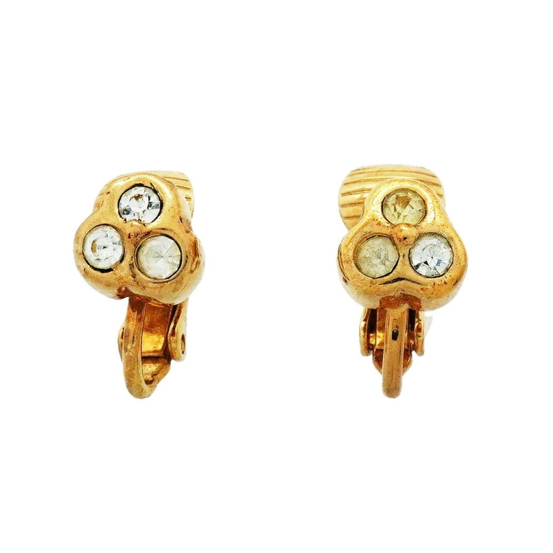 Christian Dior Earrings, GP Plated, Rhinestone, Gold, Women's: --- Catalog ---Category: SizeSize (HxWxD): 7.00mm x 7.20mm / 0.28'' x 0.28''Category: DesignType: Clip earringsColor: GoldGender: WomenMaterial: Gold plating, RhinestoneCategory: GeneralBrand: Christi