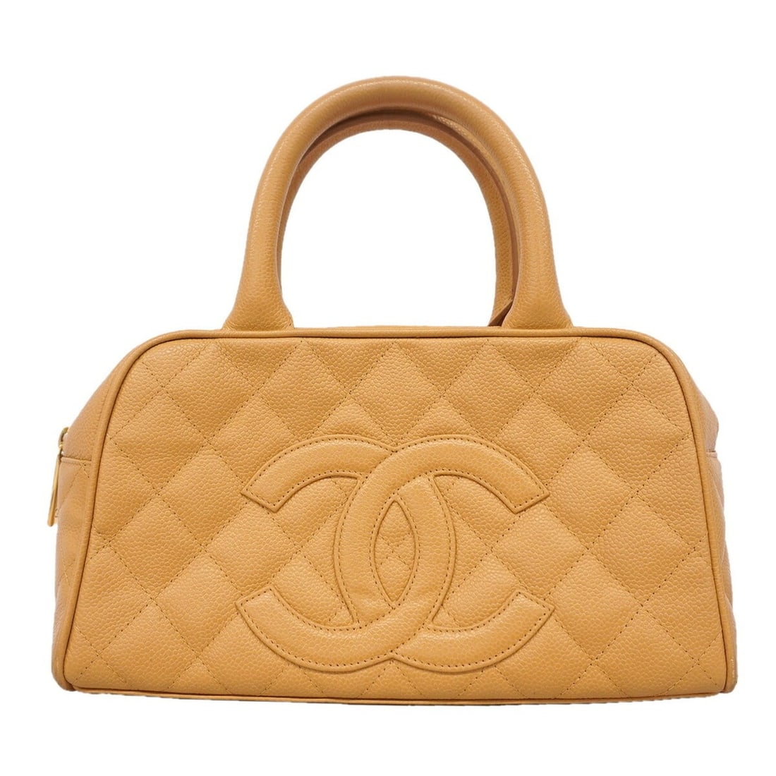 Chanel Matelassé handbag, caviar leather, beige, women's.: --- Catalog ---Category: SizeSize (HxWxD): 16cm x 27cm x 10cm / 6.29'' x 10.62'' x 3.93''Category: DesignType: HandbagColor: BeigeGender: WomenMaterial: Grained Calfskin Hardware Color: GoldCategory: 