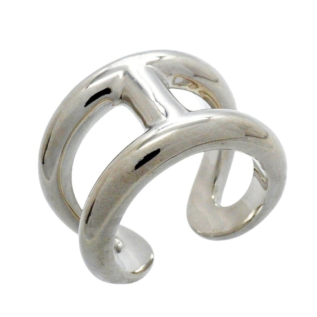 Hermes Osmos GM Ring, Sterling Silver 925, Size 59, Men's: --- Catalog ---Category: SizeUS Size: 9.5Brand Size: 59Category: DesignType: Band ringGender: MenMaterial: Silver 925Category: GeneralBrand: Hermes--- Item List ---Section: ConditionRanking: Rank AB U