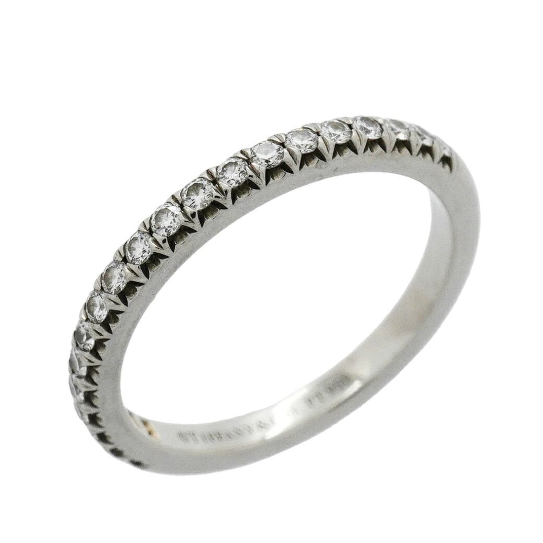 Tiffany & Co. Soleste Half Eternity Ring, Pt950 Platinum, Diamond, Size 8, Women's