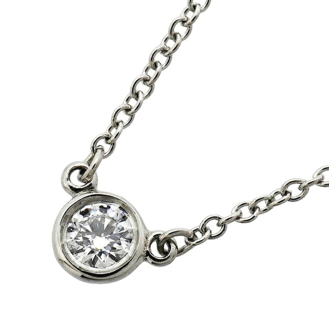 Tiffany & Co. By the Yard Necklace, 1PD (Pt950) Platinum Diamond, Ladies' Necklace: --- Catalog ---Category: SizePendant Size: 4.4mm x 4.3mm / 0.17'' x 0.16''Neck Circumference: 40.5 cm / 15.94''Category: DesignStone: DiamondGender: WomenMaterial: Platinum 950Necklace Type: NecklaceC