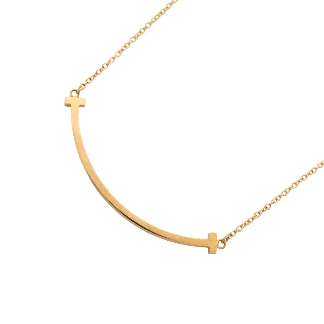 Tiffany & Co. T Smile Small Necklace, 18K Yellow Gold, Women's
