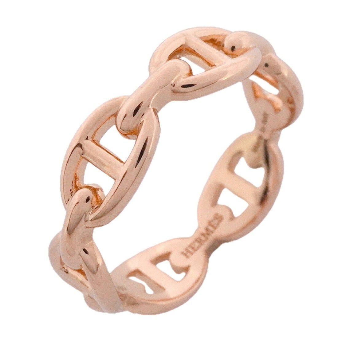 Hermes Enchainée Chaine d'Ancre Ring, 18KPG Pink Gold, Size 57, Men's/Women's: --- Catalog ---Category: SizeUS Size: 8.5Brand Size: 57Category: DesignType: Band ringGender: Men,WomenMaterial: Pink gold (18K)Category: GeneralBrand: Hermes--- Item List ---Section: ConditionRanking