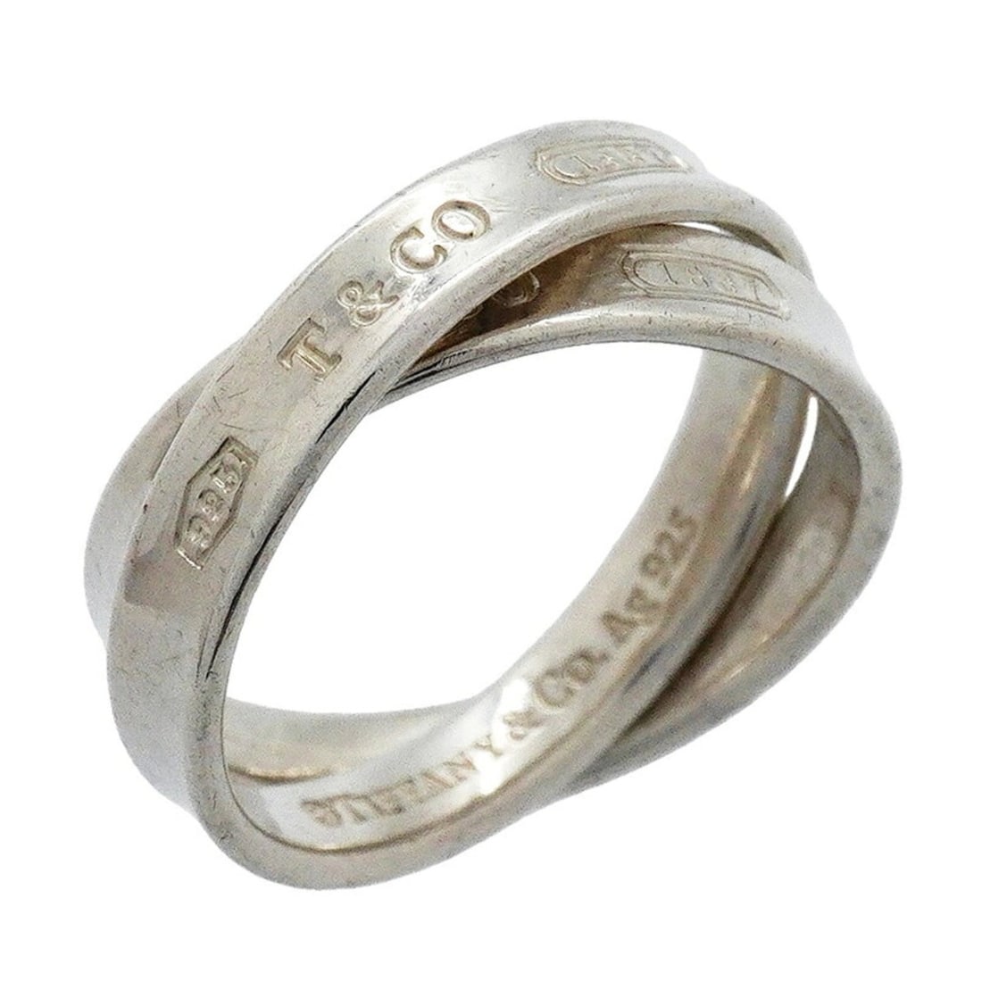 Tiffany & Co. 1837 Interlocking Ring, Sterling Silver 925, Size 11, Women's
