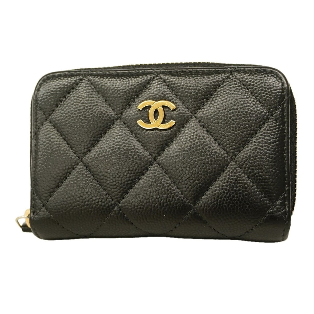 Chanel Matelassé Caviar Leather Wallet/Coin Case, Black, Men's/Women's, P3445572