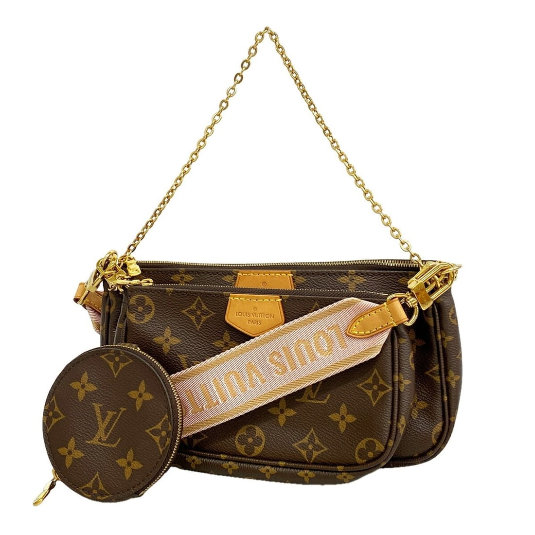 Louis Vuitton Monogram Multipochette Accessoires Shoulder Bag M44840 Brown Women's