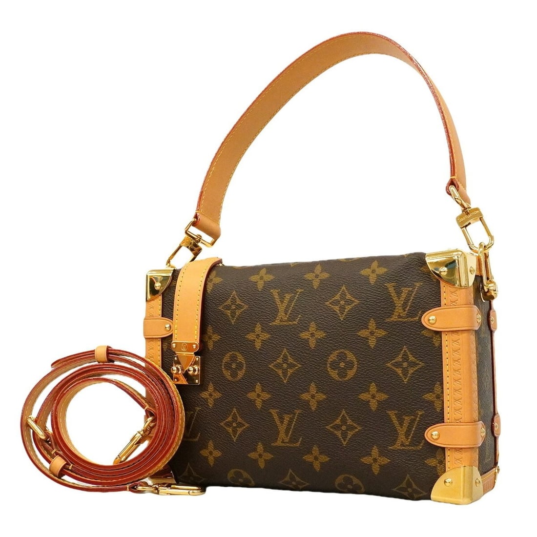 Louis Vuitton Monogram Trunk MM Handbag M46358 Brown 2-way bag for women (1 of 9)