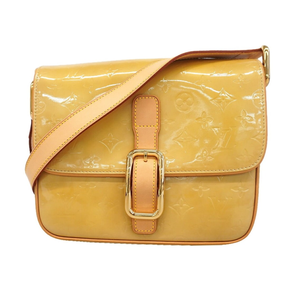 Louis Vuitton Vernis Christie GM Shoulder Bag M91147 Beige Women's