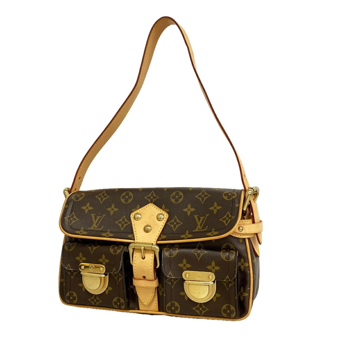 Louis Vuitton Monogram Hudson PM Shoulder Bag M40027 Brown Women's: --- Catalog ---Category: SizeSize (HxWxD): 20.5cm x 29cm x 8.5cm / 8.07'' x 11.41'' x 3.34''Category: DesignType: Shoulder bagColor: BrownGender: WomenCategory: GeneralMPN: M40027Brand: Louis Vuitton-