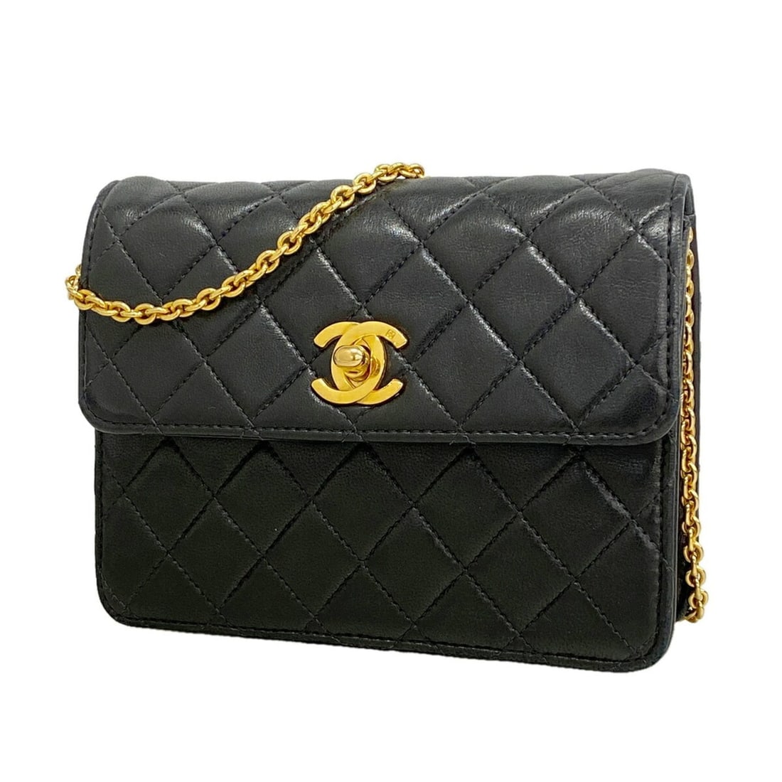 Chanel Mini Matelassé Chain Shoulder Bag, Lambskin, Black, Women's: --- Catalog ---Category: SizeSize (HxWxD): 11.5cm x 14.5cm x 5cm / 4.52'' x 5.7'' x 1.96''Category: DesignType: Shoulder bagColor: BlackGender: WomenMaterial: Leather Hardware Color: GoldLeather/Fur T
