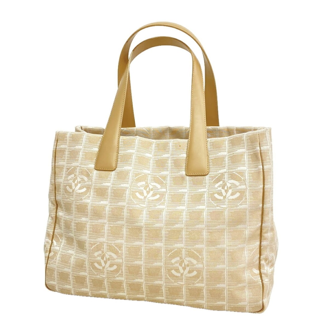 Chanel New Travel Nylon Tote Bag, Beige, Women's